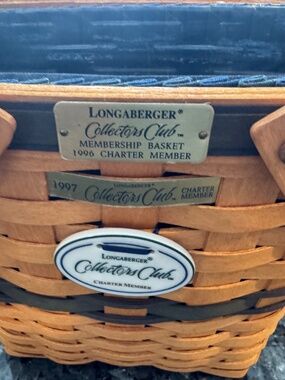 Longaberger Collectors Club Membership Basket 1997 Charter Member NIB w Tie-on